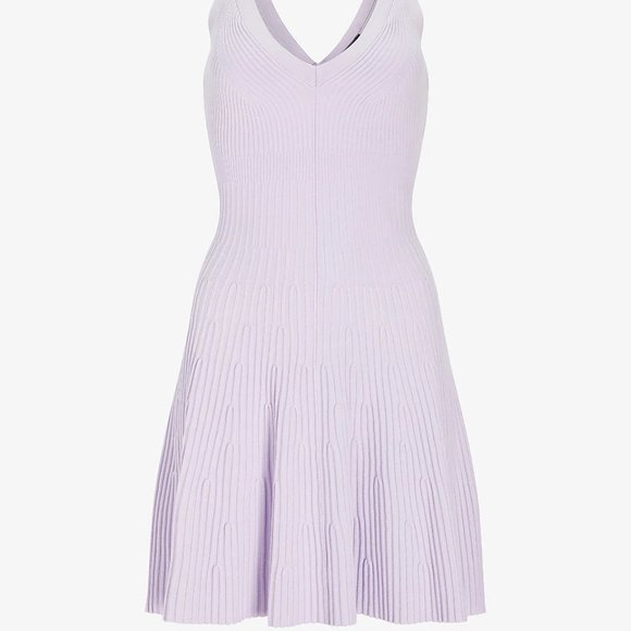 NWT Express Sleeveless V-Neck Ribbed Fit and Flare Sweater Dress size S - Picture 7 of 7